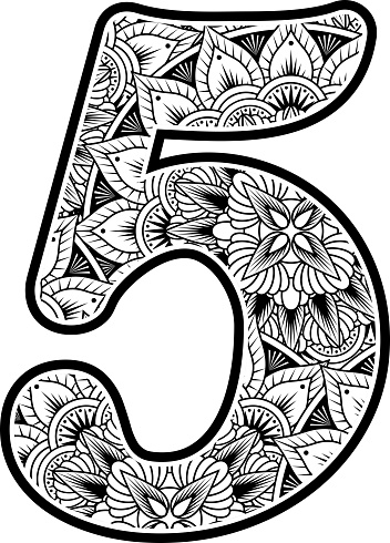 Download Mandala Art Style Flowers Number 5 Stock Illustration ...