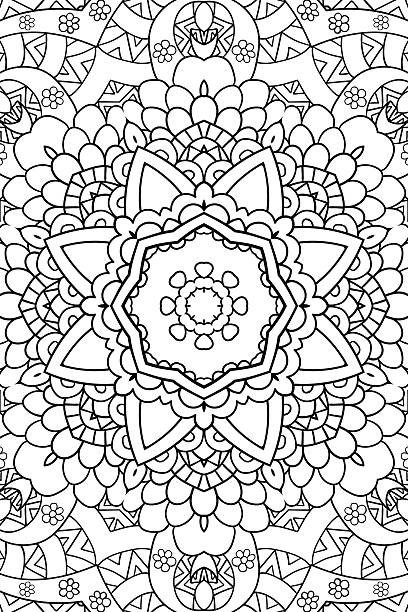 Mandala background. Ethnic decorative elements. Hand drawn . Coloringg book for Mandala background. Round Ornament.. Coloring book for adults. Oriental pattern, vector illustration. Islam and Arabic and Indian and turkish and pakistan, and chinese, ottoman motifs. coloring book pages templates stock illustrations
