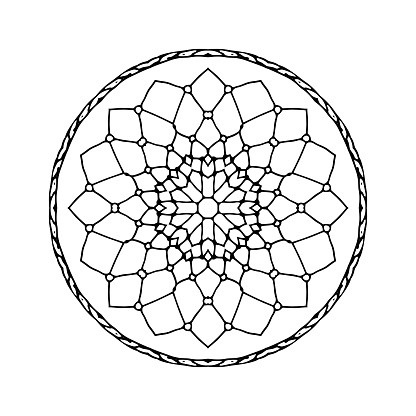 Mandala Ethnic Decorative Element Hand Drawn Backdrop Islam Arabic ...