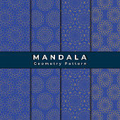 Mandala Geometry Pattern Design Set. Perfect for backgrounds and wallpaper designs.