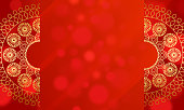 Mandala retro red background stock illustration