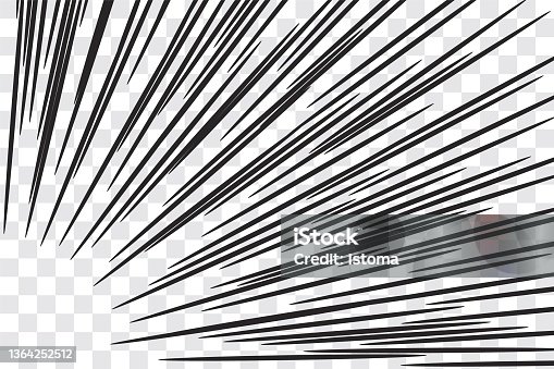 istock Manga action frame speed simple lines Motion radial lines isolated on transparent background 1364252512
