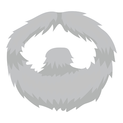 Man's beard icon in monochrome style isolated on white background. Beard symbol stock vector illustration.