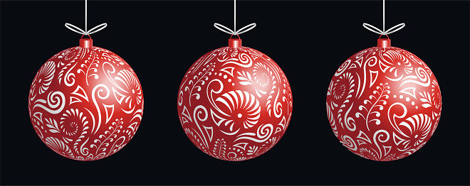 Maori koru red xmas bauble decoration ball for Christmas tree banner