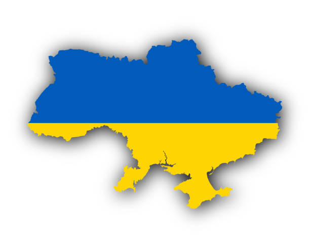 karte und flagge der ukraine - ukraine stock-grafiken, -clipart, -cartoons und -symbole