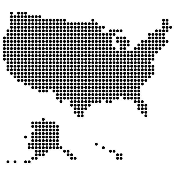 美國圓點圖 - 國家名勝 插圖 幅插畫檔、美工圖案、卡通及圖標