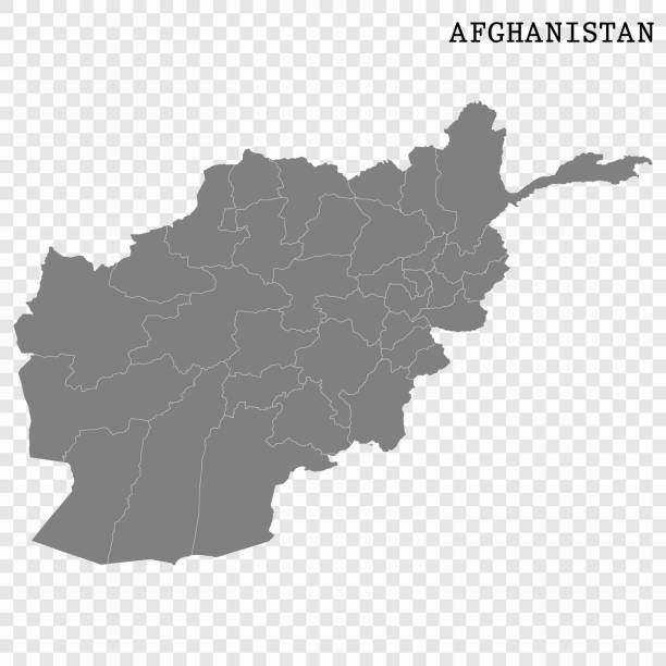 map of Afghanistan High quality map with borders of the regions afghanistan stock illustrations