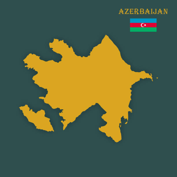 Map of Azerbaijan vector art illustration