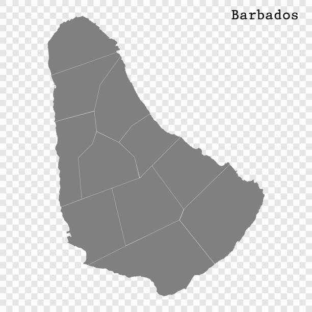 illustrazioni stock, clip art, cartoni animati e icone di tendenza di mappa delle barbados - barbados