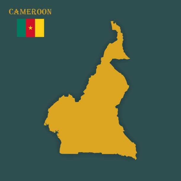Map of Cameroon vector art illustration
