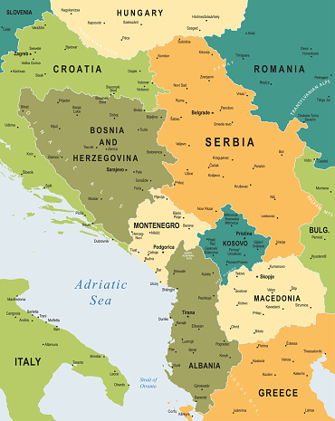Map of Central Balkan Region