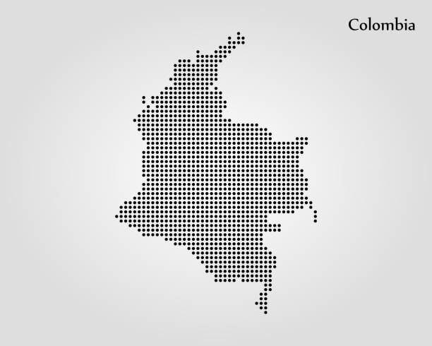 карта колумбии - колумбия stock illustrations