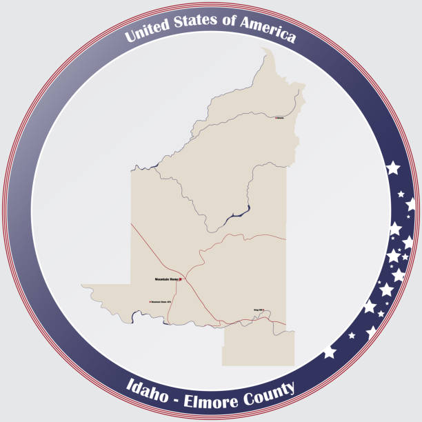 Map of Elmore County in Idaho Large and detailed map of Elmore county in Idaho, USA. elmore stock illustrations