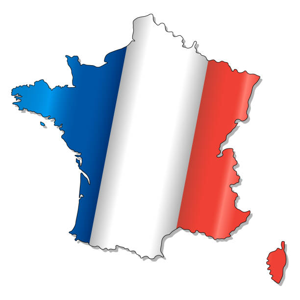 French Flag France Map Cartography Stock Photos, Pictures & Royalty ...