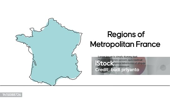 istock Map of France in one line style 1415088726