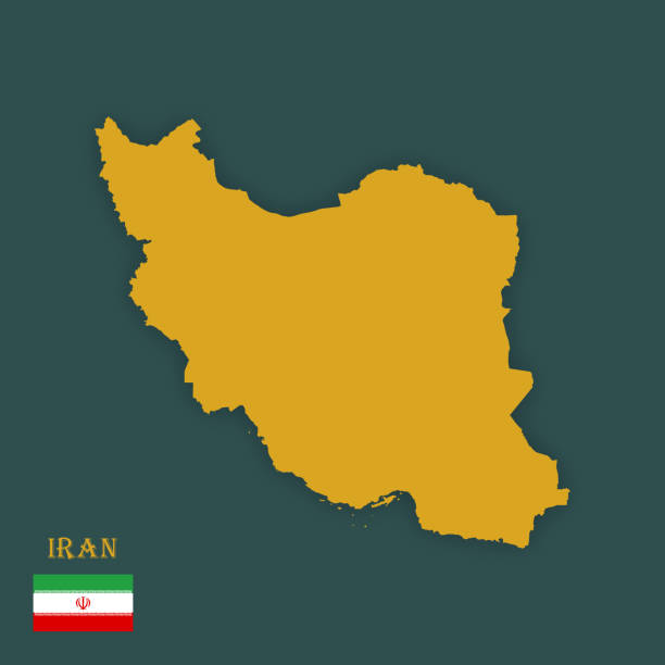 Map of Iran vector art illustration
