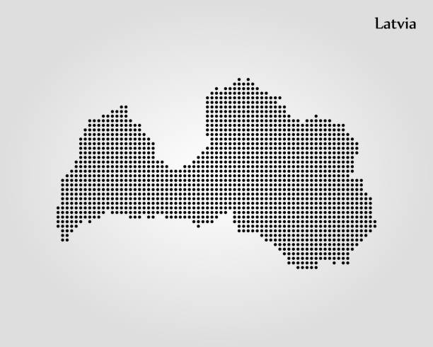 Map of Latvia Map of Latvia. Vector illustration. World map latvia stock illustrations