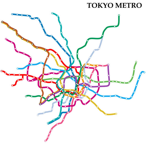 メトロの地図 - 東京点のイラスト素材／クリップアート素材／マンガ素材／アイコン素材