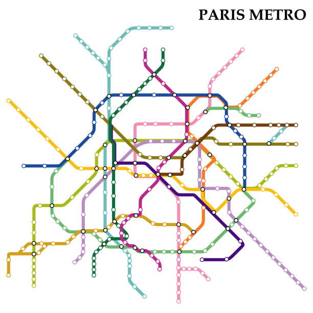 bildbanksillustrationer, clip art samt tecknat material och ikoner med karta över metro - tunnelbana