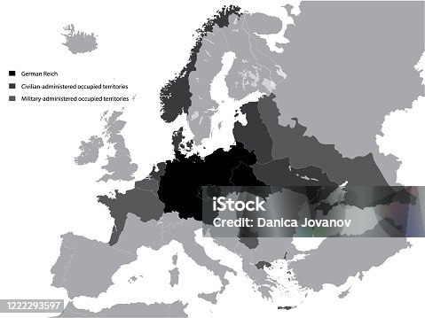 istock Map of Nazi Germany (Third Reich) 1222293597