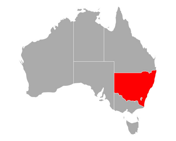 オーストラリアニューサウスウェールズ州 地図 - ニューサウスウェールズ州点のイラスト素材／クリップアート素材／マンガ素材／アイコン素材