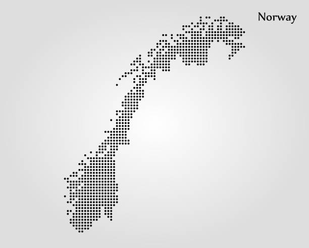 노르웨이 지도 - norway stock illustrations