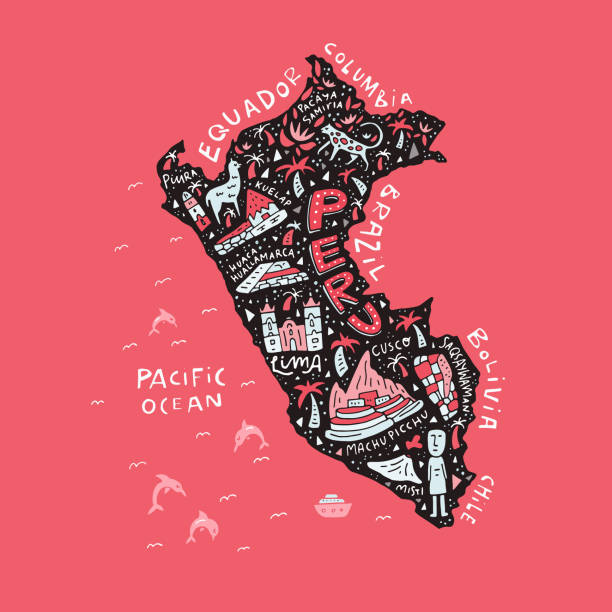 匹配的秘魯電子地圖 - peru 幅插畫檔、美工圖案、卡通及圖標