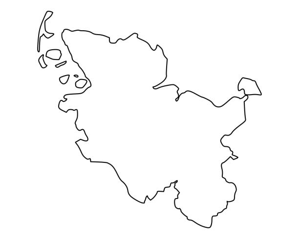 karte des landes schleswig-holstein - schleswig holstein stock-grafiken, -clipart, -cartoons und -symbole