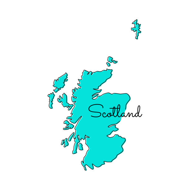 illustrazioni stock, clip art, cartoni animati e icone di tendenza di modello di progettazione illustrazione vettoriale mappa di scozia. - scotland