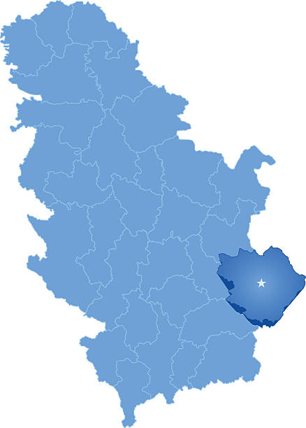 map of serbia, subdivision pirot district - perotti 幅插畫檔、美工圖案、卡通及圖標