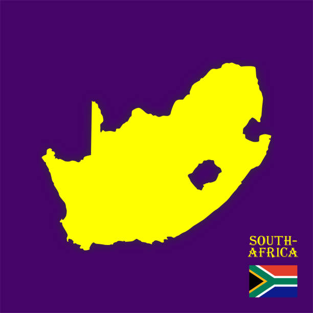 Map of South Africa vector art illustration