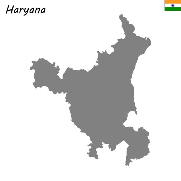 map of state of India High Quality map of Haryana is a state of India haryana stock illustrations
