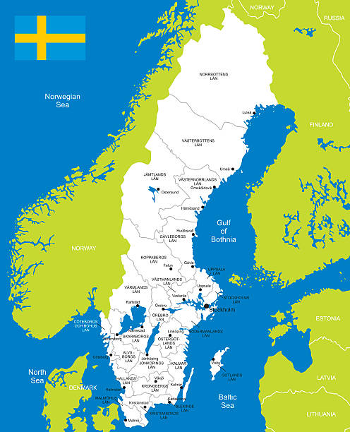 bildbanksillustrationer, clip art samt tecknat material och ikoner med map of sweden - uppsala