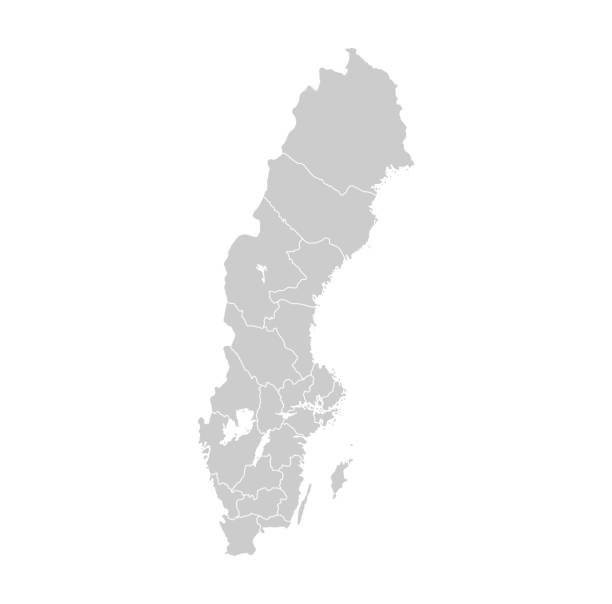 map of Sweden vector art illustration