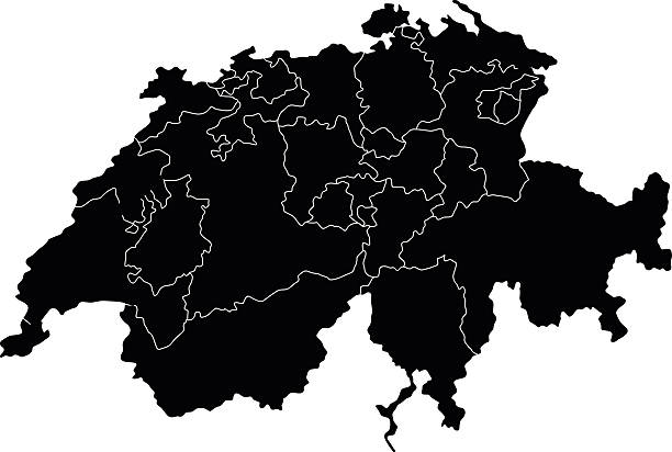 map of switzerland - freiburg 幅插畫檔、美工圖案、卡通及圖標