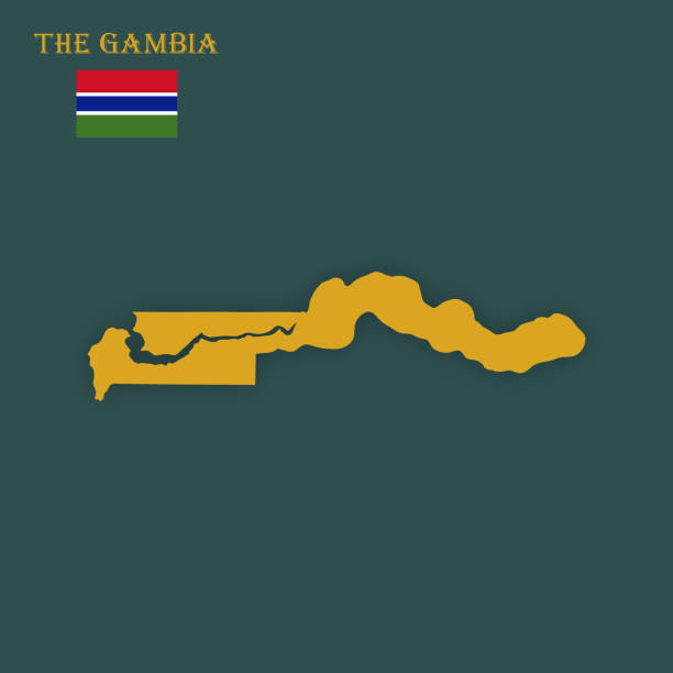 Map of The Gambia vector art illustration