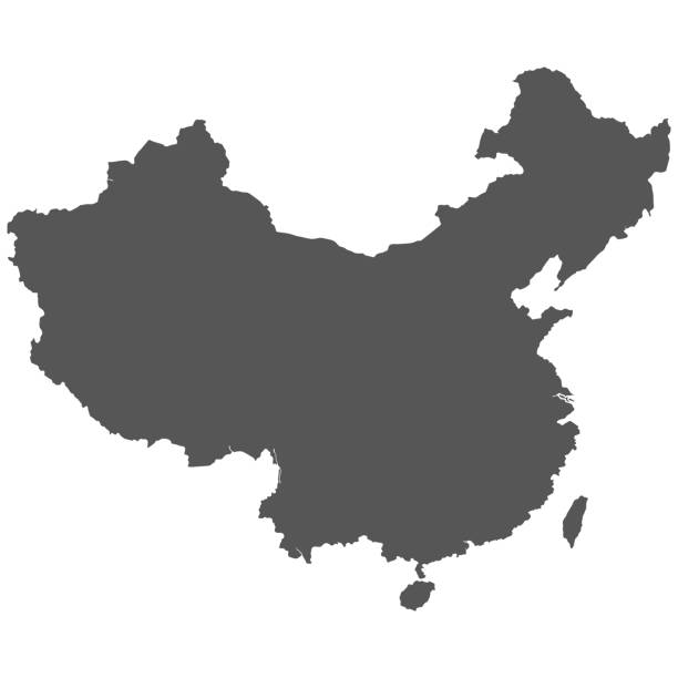 karte von der volksrepublik china - china stock-grafiken, -clipart, -cartoons und -symbole