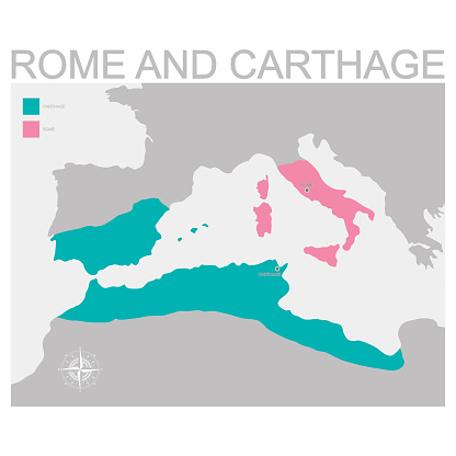 map of the Rome and Carthage territory