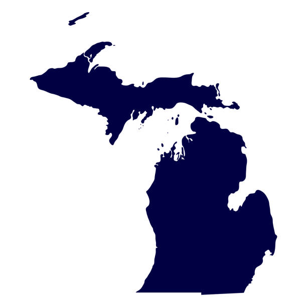 map of the U.S. state of Michigan  michigan stock illustrations