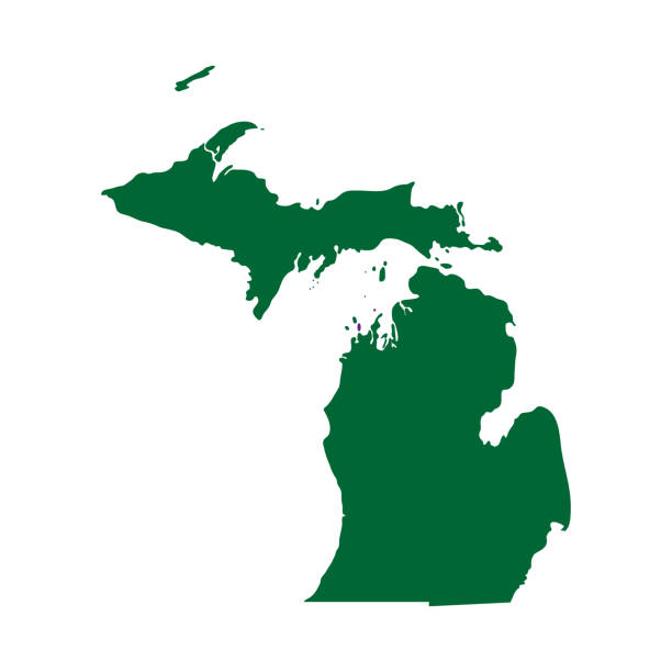 map of the U.S. state of Michigan  michigan stock illustrations