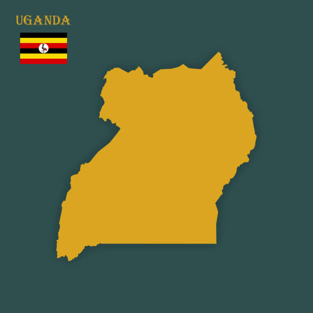 Map of Uganda vector art illustration