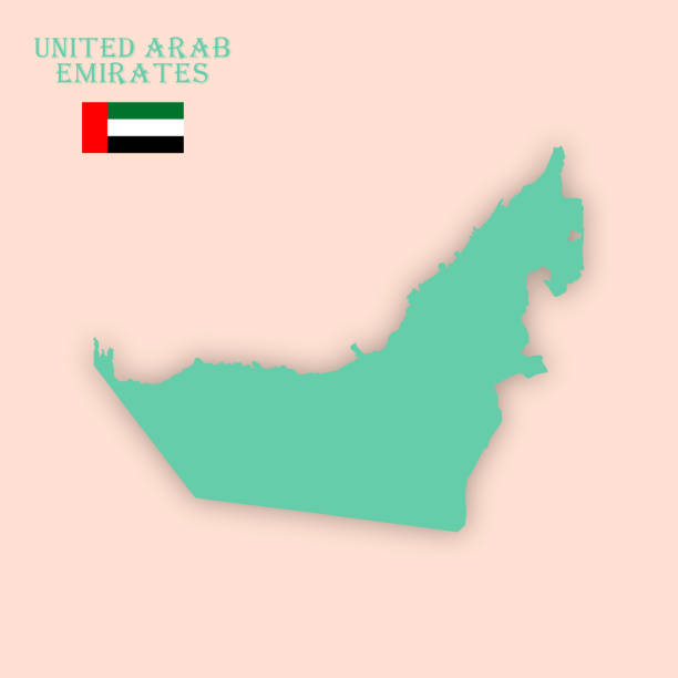 Map of United Arab Emirates vector art illustration