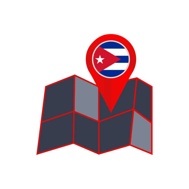 map pin is insulated with the Cuban flag