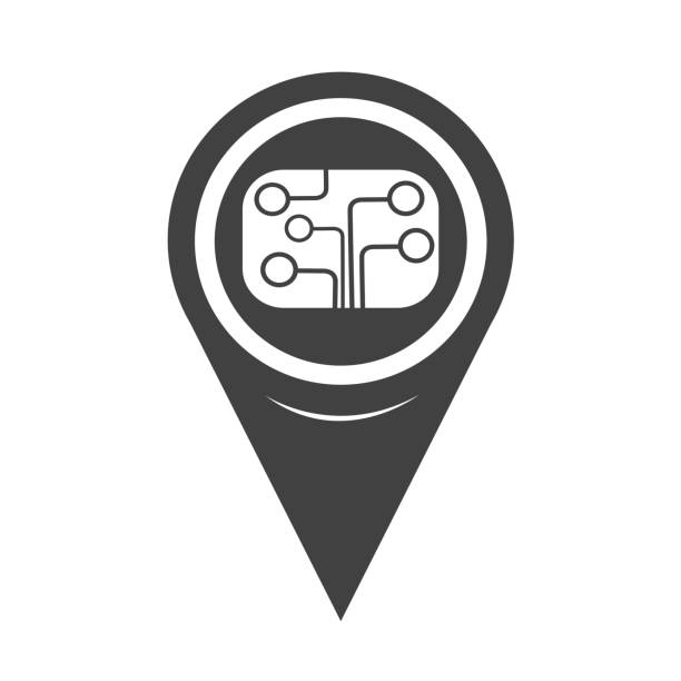 Map Pointer Circuit Board Icon