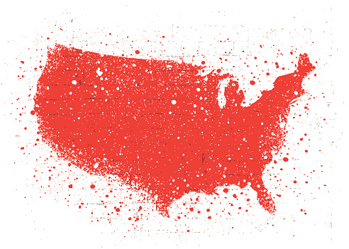 USA map - spray paint graffiti style - v1