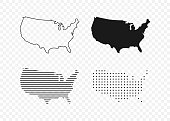 istock USA map. USA vector icons. American map. United States of America map in flat and lines design. Vector illustration 1239530031