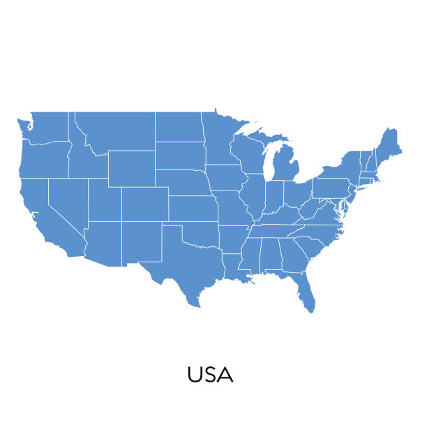 미국 지도 - 미국 stock illustrations