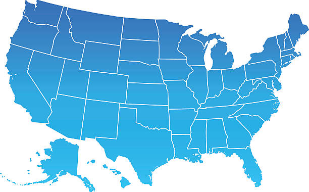 USA map vector art illustration