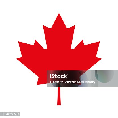 istock Maple leaf icon. Canadian symbol. Vector illustration. 1020968912