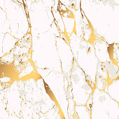 Marble stone texture. Vector modern background with golden decoration. Luxury trendy cover